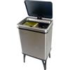 WELL HOME MOBILIARIO & DECORACIÓN WELL HOME - Pattumiera intelligente per riciclaggio con apertura automatica e contatto manuale 15L+15L 35,5x26x60cm, colore grigio