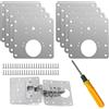 Jiaxitek 8 pezzi Kit di riparazione di chioniera in acciaio inossidabile per armadi da cucina in legno e porte, con viti e utensili di montaggio.