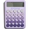 Muitomas, Calcolatrice con Display Ampio a 12 Cifre, Portatile, Alimentazione con Batteria AAA, Colore Lilla