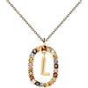 P D PAOLA PDPAOLA - Collana con lettera L, in argento Sterling 925, placcato oro 18 carati, gioiello da donna
