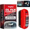 MagiSel Spazzola per la Pulizia con Pellicola d'olio, Film Oléophobe pour Vitres D'automobiles, Car Glass Oil Film Stain Remover, Riutilizzabile Car Windshield Cleaning Brush (Rosso, 120 ml)
