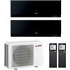 MITSUBISHI ELECTRIC CONDIZIONATORE MITSUBISHI KIRIGAMINE ZEN BLACK DUAL SPLIT 9000+12000 BTU INVERTER R32 MXZ-2F53VF A+++ WIFI