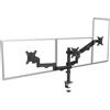 Maclean MC-137 - Supporto per 3 monitor da 17 a 27, con molle a gas, regolabile in altezza, girevole, inclinabile, robusta struttura in acciaio, VESA 75 x 75, 100 x 100, gestione dei cavi, nero