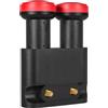 Megasat Diavolo Monoblock Twin LNB - LNB universale (adatto per Astra & Hotbird, 2 partecipanti, 0,1 dB) - Nero/Rosso