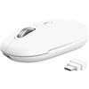 Trust Seron Mouse Wireless con Rotellina Ultra Rapida e Scorrimento Orizzontale, Bluetooth + 2.4GHz, 65% Plastica Riciclata, Pulsanti Silenziosi, Mouse Bluetooth Multi-Dispositivo per PC Mac, Bianco