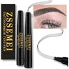 ZSSEMEI Penna per sopracciglia impermeabile - Matita per sopracciglia con microblading, durata 24 ore, crea un aspetto naturale (Jet Black - 2 PCS)