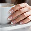 Aribliseza Press on Nails, 20 pezzi, Strisce per Unghie Gel, French Tip Bianca con Base Trasparente, Manicure Fai-da-te, Facile per Principianti