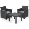Keter Set da giardino keter emma balcony con 2 poltrone e tavolo, colore grafite - keter