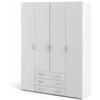 Armadio 4 ante battenti space con 3 cassetti bianco 154x49,5x200,4 cm