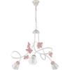 Onli Lampadario 3 luci butterly bianco e rosa, e14