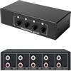 LNGJIN Interruttore Audio,Selettore audio stereo 4 in 1 uscita,Selettore audio stereo,Switch Audio Commutatore,Commutatore AV,Quattro in entrata e una in uscita, adatti per DVD, console di gioco