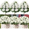 Betylifoy Fiori Artificiali all'aperto Gerani Artificiali Fiori di Seta 3 PZ Fiori di Plastica Piante Artificiali Resistente ai Raggi UV per la Decorazione Domestica Giardino Interno Vaso (Bianco)