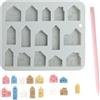 XRVRILE Stampo in Silicone Casa 15 Forme, Stampo Colata per Gesso, Raysin, Cemento Creativo e Resina, Mini Case Decorative Fai da Te per Decorazioni e Idee Regalo