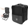 HERCHR Organizer Portascarpe per Sneaker con Portatile Manico, 3 strati Borsa scarpe da viaggio impermeabile per Uso Quotidiano Viaggi Sport(nero)