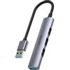 Unitek Hub usb Unitek H1208A 3xUSB-A 480Mbps/1xUSB-A 5Gbps Grigio siderale [H1208A]