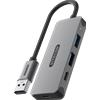 Sitecom Hub usb Sitecom CN-5007 da USB A a 2xUSB-A+2xUSB-C Argento/Nero