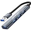 QOLTEC Hub Qoltec Adattatore USB 3.0 4in1 4xUSB 3.0 Nero [NUQOLUS4P053791]