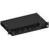 Techly Cassetto ottico Techly SBPV-12LCDB 19'' con piastra frontale per 12 LC Duplex/12 SC Simplex/12 E2000/Simplex Nero