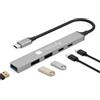 Techly Hub Usb Techly USB 3.2 a 5porte USB-A/USB-C Grigio [IUSB32-HUB5C-3U2PDSL]