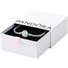 PANDORA Signature Bracciale con corona brillante in maglia snake in argento Sterling con zirconia cubica trasparente, 20