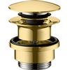 hansgrohe 50100990 - Raccordo di scarico push-open per lavabo e miscelatore bidet, effetto oro lucido