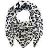 Jeamis Sciarpa triangolare XL a maglia leopardata primavera sciarpa 100% cotone made in italy moda sciarpa triangolare stola autunno primavera panno Leo, grigio., 165 x 78 cm
