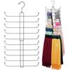 ZEDODIER Organizer per sciarpe per armadio, confezione da 2 supporti girevoli robusti per hijab, contiene 40 sciarpe, organizer salvaspazio per armadio, nero