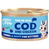 EDGARD & COOPER GATTO KITTEN BOCCONCINI IN SALSA MERLUZZO MSC E POLLO DA 85 GR 85G