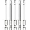 QUARKZMAN 5pz H4,0 Punte per Cacciavite Testa Esagonali 4,0mm Punta Piatta Metrica 1/4 Attacco Esagonale 75mm (3) Chiave a Bussola Cacciavite Elettrico Cromato Punta Magnetica Lunga
