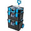Högert Technik - Set di Scatole 4 in 1, set di Cassette Degli Attrezzi su Ruote, Pratico e Spazioso, Resistente ai Danni, Antipolvere, Robuste Chiusure in ABS, Struttura Modulare - HT7G500