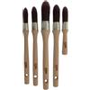 Coral 33719 Aspire - Set di 5 pennelli rotondi a punta per un taglio rapido e preciso, finitura ultra liscia con emulsione commerciale o legno FSC lucido, 15, 18, 21, 25, 18 mm