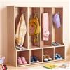 VEVOR Mobiletto Guardaroba per Bambini Porta Cappotti Zaini Scarpe, Armadietto per Bambini 4 Scomparti in Legno per Asilo Nido Scuola Materna Area Ricezione Scolastica, Armadio per Giacche Cappotti