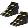 Bakaji Set 2 Cunei Fermaruota in Gomma Dura di Ebanite Ferma Ruota Ruote Pneumatici con Superficie Antiscivolo Strisce Catarifrangenti e Manico per Trasporto Dimensione 25 x 15 x 19 cm