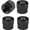 cyclingcolors 4x Cappucci delle valvole cappuccio valvola pneumatici Auto Bici Moto Schrader Aluminium, Nero