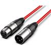 Audibax Silver Cavo XLR maschio a XLR femmina - Lunghezza 6 metri - Connettori OFC ad alta trasmissione del segnale - Rivestito in PVC - Massimo isolamento - Diametro 6 mm - Colore rosso