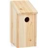Relaxdays Casetta per Uccellini, Nido Volatili, da Appendere, Legno Non Trattato, Foro Ø 3,2 cm, 26x12x14,5 cm, Naturale