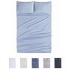 Todocama Set di lenzuola da 4 pezzi - 4002 - Lenzuolo con angoli - Sopra - Due federe da 50 x 80 cm (Letto 90 x 190/200 cm, Azzurro)