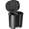 Rotho Duo Portarifiuti per la Raccolta Differenziata con Coperchio e Pedale, Plastica (PP) senza BPA, Nero, 2 x 10 L, 39.0 x 32.0 x 40.5 cm