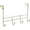Premier Housewares 4 Ganci Appendiabiti da Porta, Gold, 10 x 40 x 25 cm