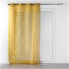 douceur d'intérieur, Belflor - Tenda con occhielli, 140 x 240 cm, colore: Giallo/Oro, con stampa metallizzata