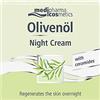 Medipharma Cosmetics Olivenol Night Cream - Crema Viso Notte Antirughe Idratante 50 ml - Trattamento Anti Età con Olio d'Oliva, Olio di Jojoba e Burro di Karitè per Pelle Secca (Donna e Uomo)