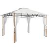 Outsunny Gazebo 3 x 3,6 m, Tetto Doppio UPF50+ con Rete, Crema | Aosom Italy