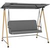 Outsunny Altalena da Giardino a 3 Posti, con Tettoia Regolabile Idrorepellente e Cuscino Removibile, Carico Massimo 360 kg, 208 x 125 x 180 cm, Grigio | Aosom Italy