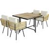 Outsunny Set da Giardino 5 Pezzi con Tavolo in Legno-Plastica | Aosom Italy