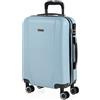 ITACA - Bagaglio A Mano Rigido Leggero Bagaglio A Mano 55X40X20 con 4 Ruote Silenziose Trolley Cabina Estensibile Viaggio Aereo Ergonomico Durevole. Compatibile Ryanair, Blu chiaro
