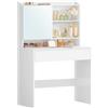 VASAGLE KAILYN Collezione - Toeletta Trucco, Postazione Trucco con Specchio e un Cassetto, Ripiani Regolabili, Moderno, 40 x 70 x 135 cm, Bianco Nuvola RDT118W01