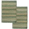 HAMID - Pack 2 Tappeti in Iuta di Lana Olivia 40x60cm, Tappeto in Lana e Iuta Tessuto a Mano per Soggiorno, Camera da Letto, Soggiorno, Verde Naturale