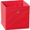 Inter Link - Contenitore pieghevole - Porta oggetti pieghevole - Scatola in tessuto pieghevole - Contenitore per divisorio o scaffale - 32 x 32 x 32 cm - Con foro per le dita - Winny - Rosso