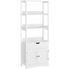VASAGLE Mobile da Bagno, Mobiletto da Bagno, Mobile Alto, con 3 Ripiani Aperti, 1 Cassetto e 1 Scomparto Chiuso, 32,5 x 60 x 154 cm, per Soggiorno Cucina Studio, Bianco BBC67WT
