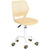 FurnitureR Sedia da scrivania colorata, design moderno regolabile per computer, sedia girevole senza braccio, cameretta dei bambini, casa ufficio task chair, tessuto Morandi giallo